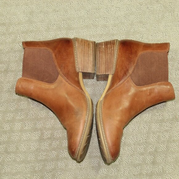Timberland Women's Cortina Valley Cognac Leather Chelsea Boots size 10 Lug Sole - Picture 3 of 6